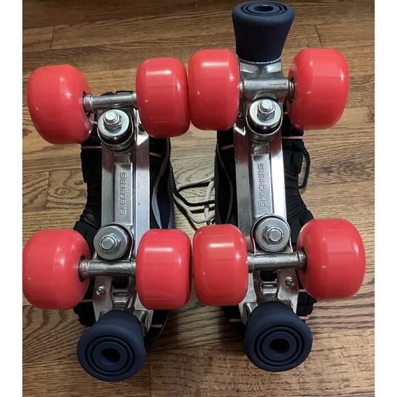 Skechers Sport 4 Wheelers Roller Skates Navy/Pink Women’s Size 6. NIB + Guards - Picture 4 of 8